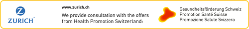 Zurich logo, website, and text about health promotion services.