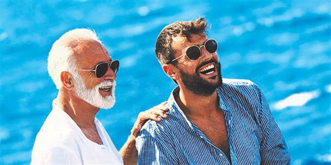 Father and son sailing Father and son sailing