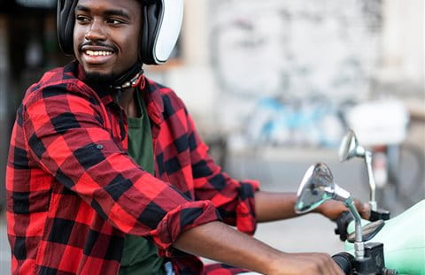 Man on motorcycle Man on motorcycle
