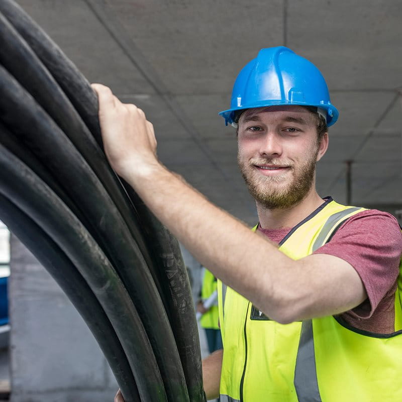 Smiling construction worker