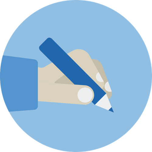 Illustrazione mano che scrive