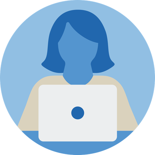 Illustrazione donna davanti al computer portatile