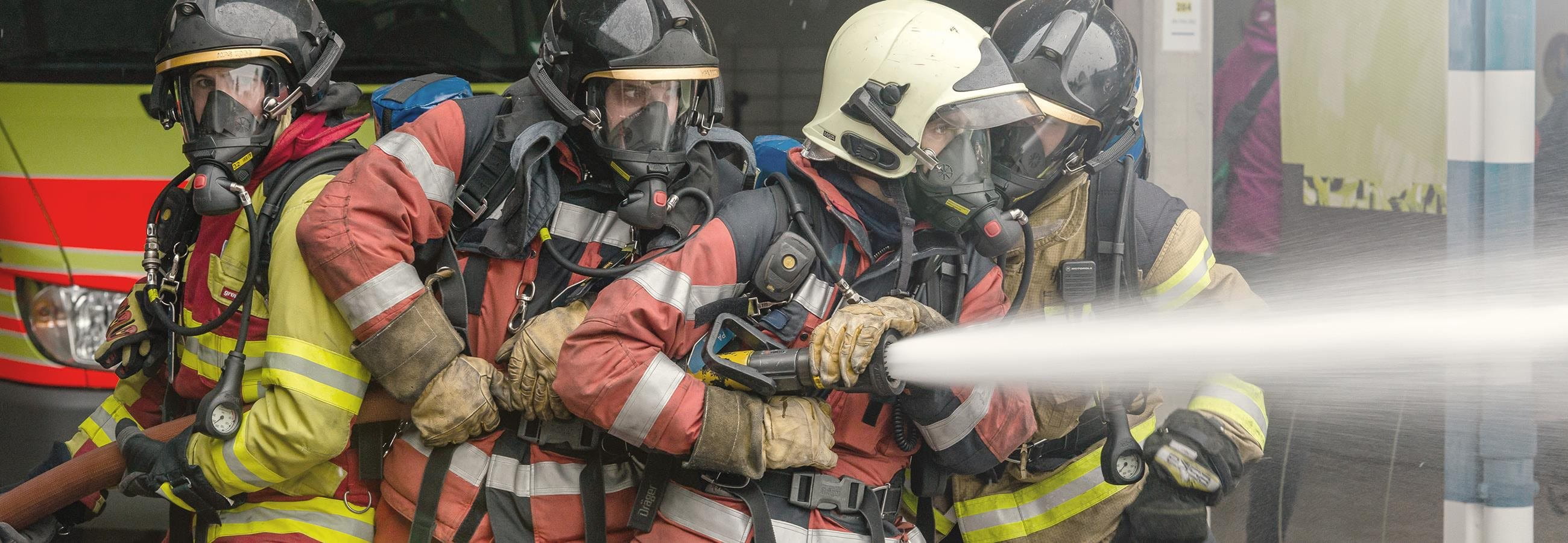 Fire brigade in action