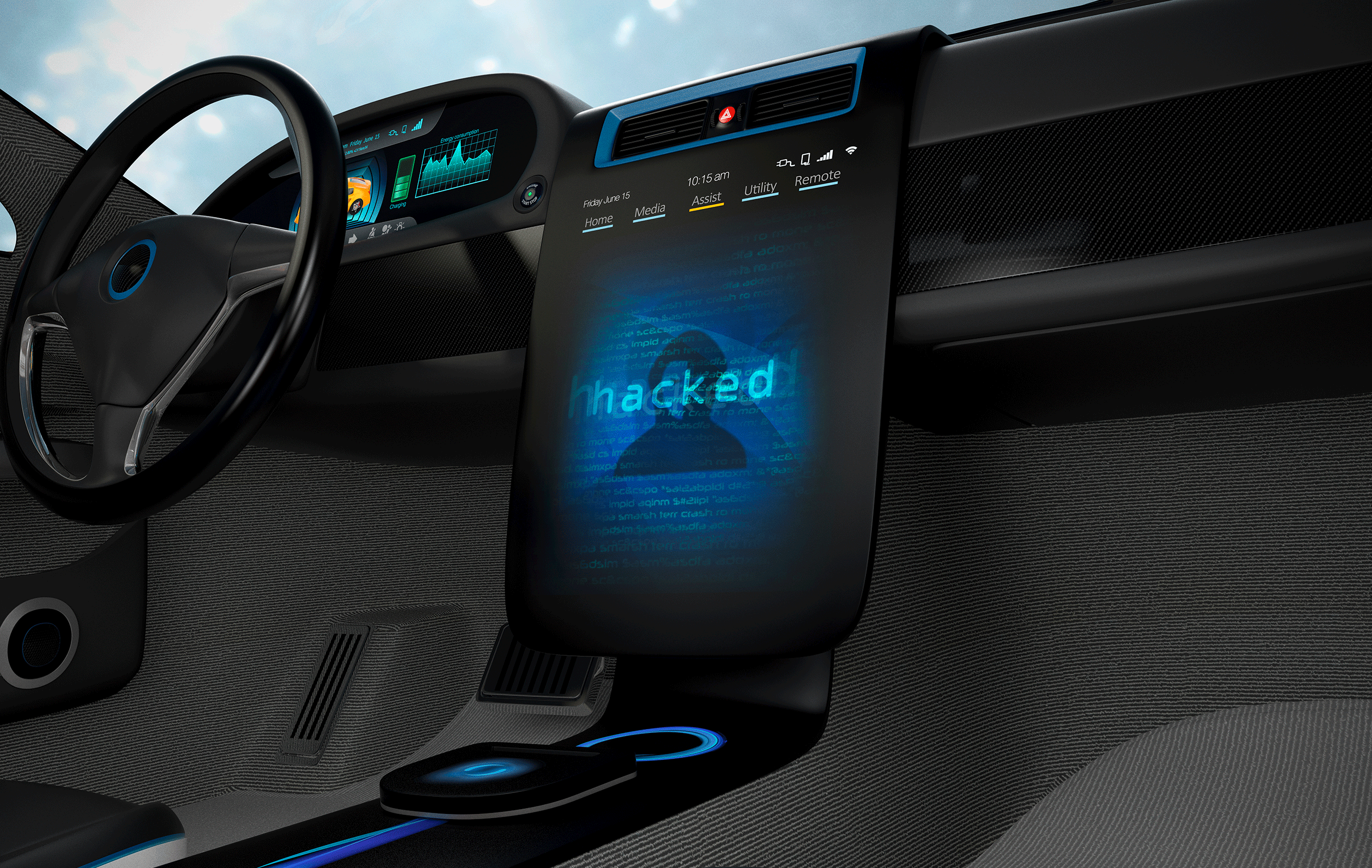 Cruscotto digitale dell'auto con avviso Cruscotto digitale dell'auto con avviso