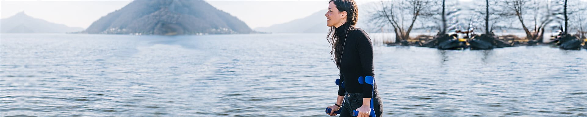 Woman on crutches Woman on crutches