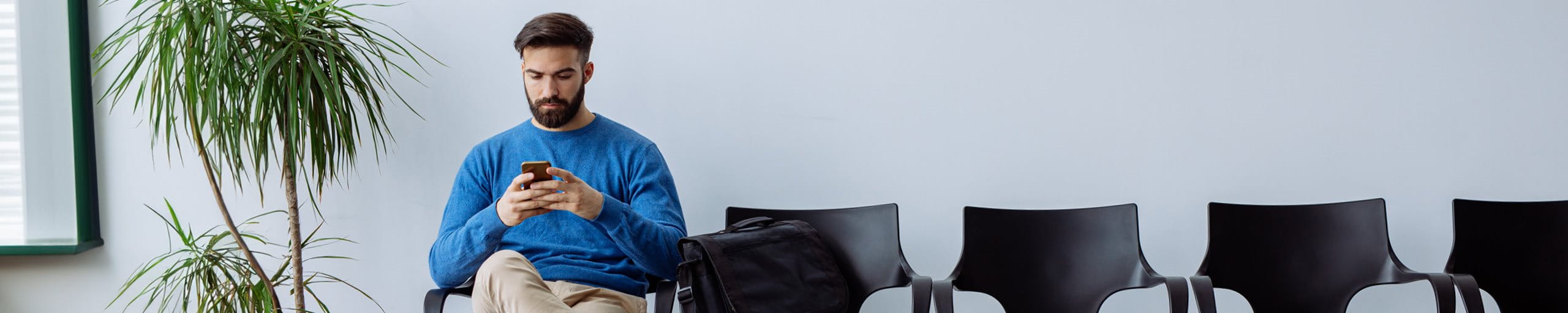 Man in a waiting room