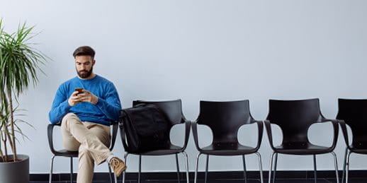 Man in a waiting room