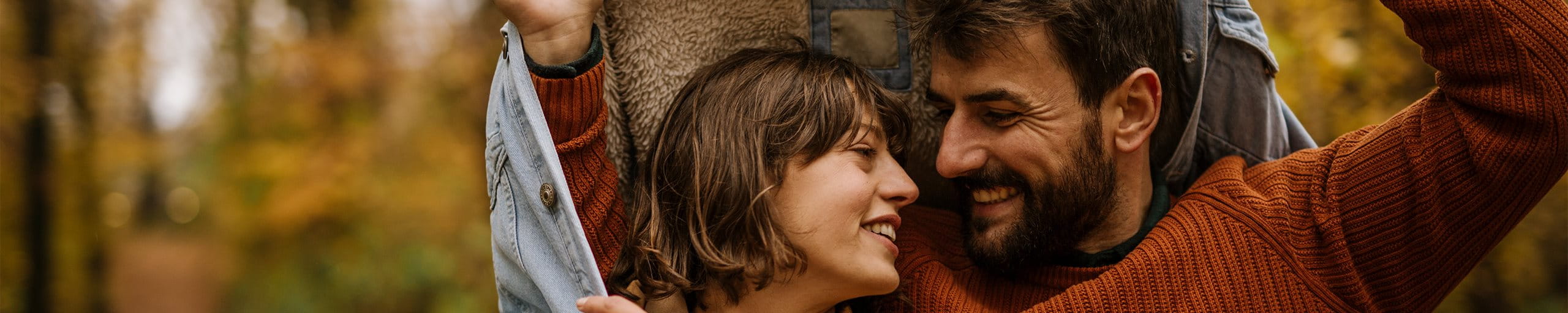 Couple walking in autumn