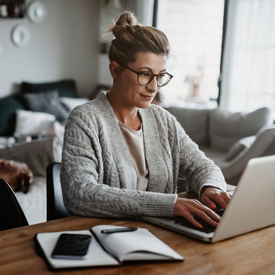 Woman in the home office