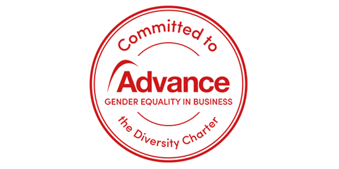 Red stamp with text about gender equality in business. Red stamp with text about gender equality in business.