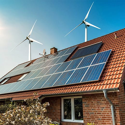 Solarpanels auf einem Dach