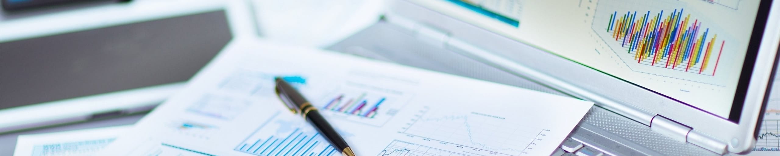 Financial diagram on laptop