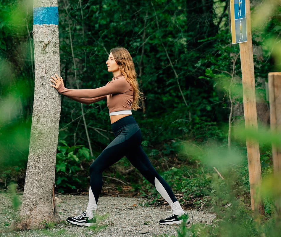 Woman preparing for training